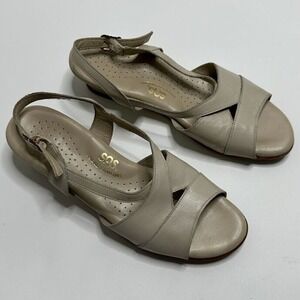 SAS Tripad Comfort Beige‎ Tan Cream Heels Slingback Sandals Size 8.5 N Narrow